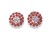 Klipsy do uszu srebrne z czerwonymi cyrkoniami
