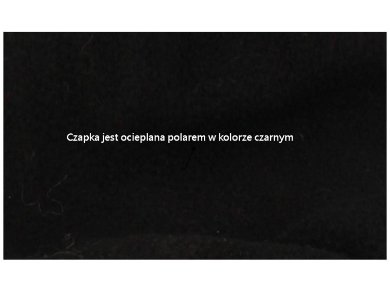 Czapka zimowa z pomponem polska produkcja czarna ocieplana polarem