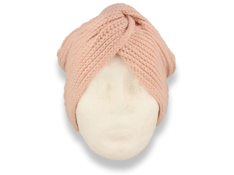 Czapka damska turban damski w kolorze różowym