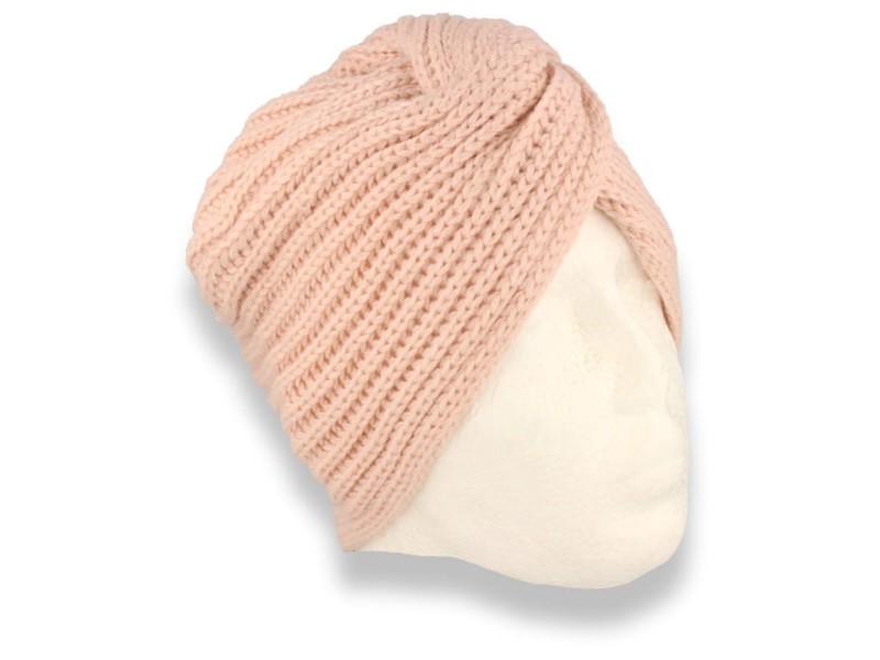 Czapka damska turban damski w kolorze różowym