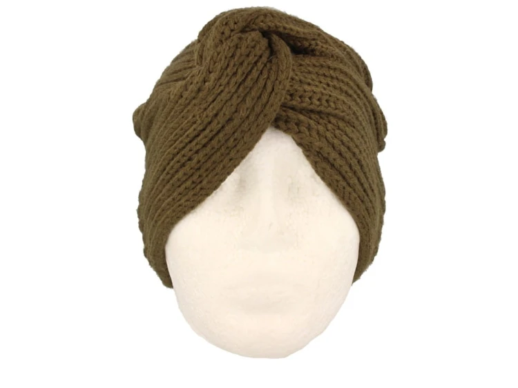 Czapka damska turban damski w kolorze zielonym
