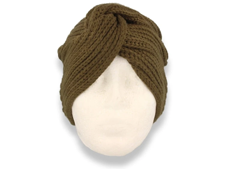 Czapka damska turban damski w kolorze zielonym