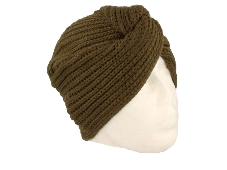 Czapka damska turban damski w kolorze zielonym