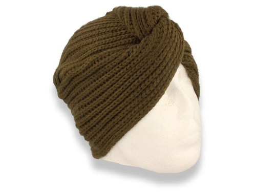 Czapka damska turban damski w kolorze zielonym