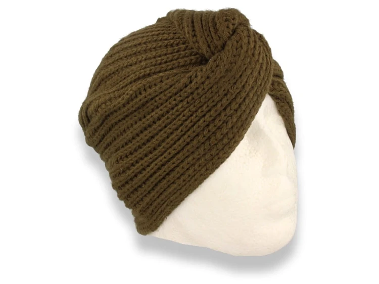 Czapka damska turban damski w kolorze zielonym