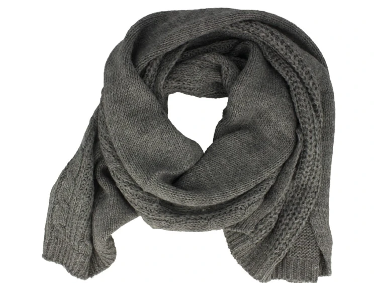 Ciepły szal długi włoska produkcja grafitowy