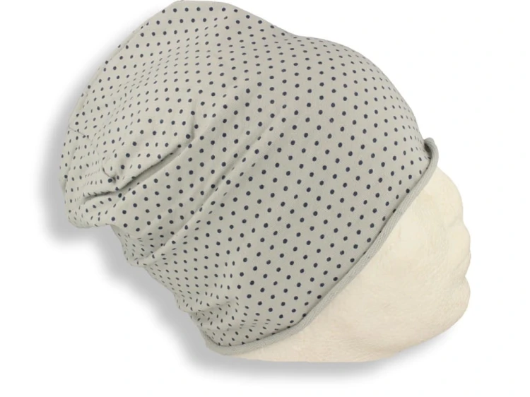 Czapka damska Beanie włoska cienka smerfetka szara w kropeczki