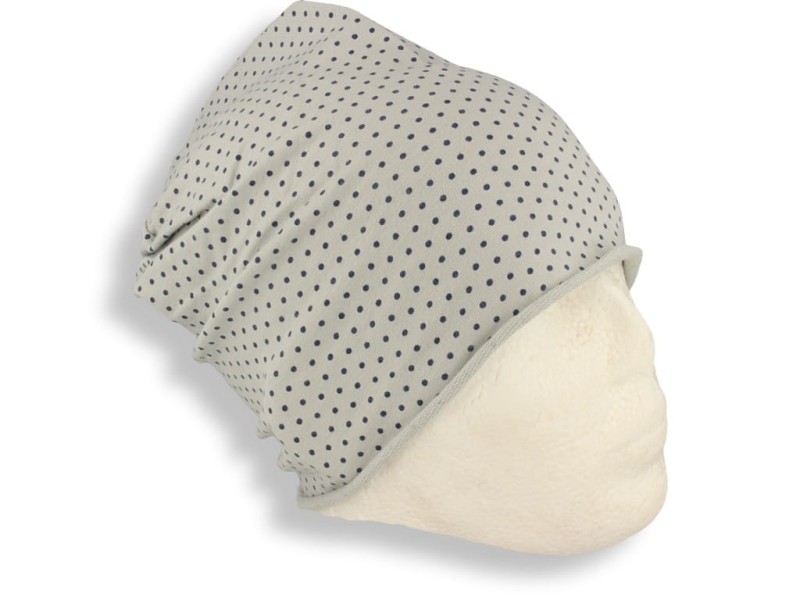 Czapka damska Beanie włoska cienka smerfetka szara w kropeczki