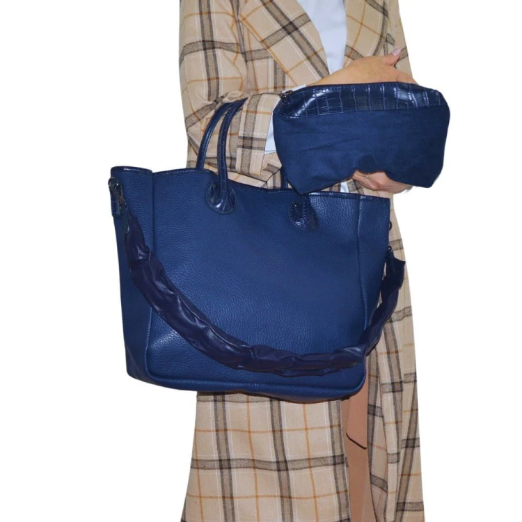 Torebka Damska Elegancka granatowa shopperka