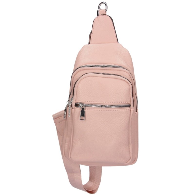 Torebka damska Saszetka na klatkę piersiową pastelowy róż