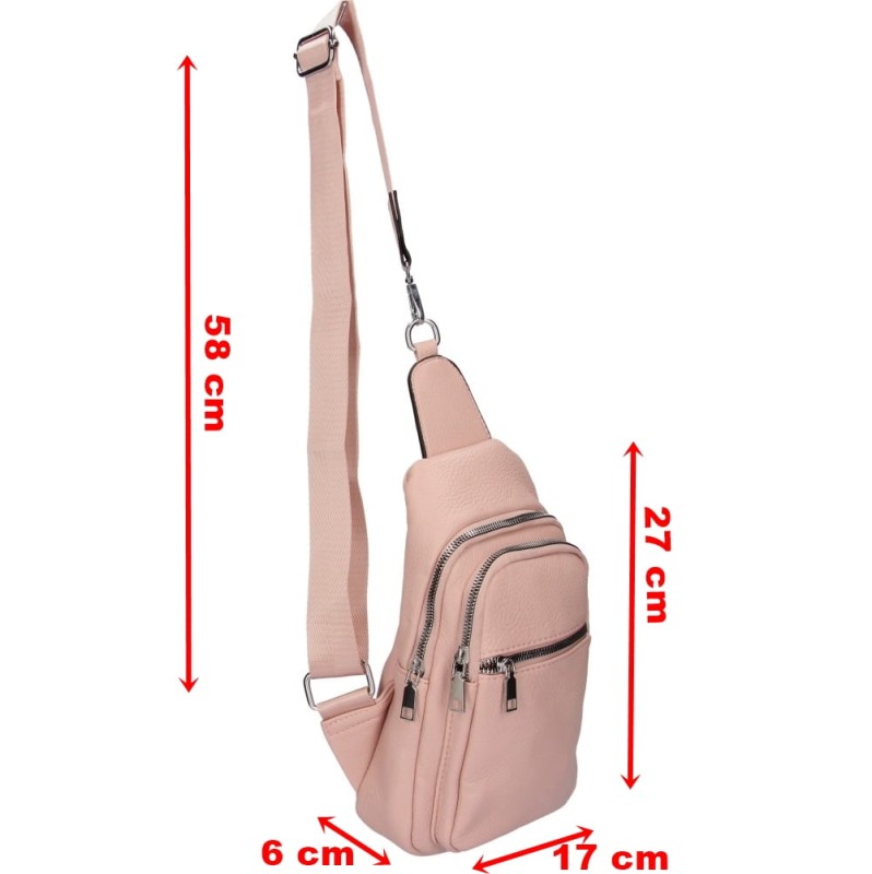 Torebka damska Saszetka na klatkę piersiową pastelowy róż