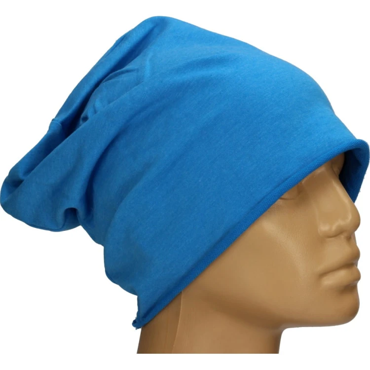 Czapka damska Beanie włoska cienka smerfetka niebieska