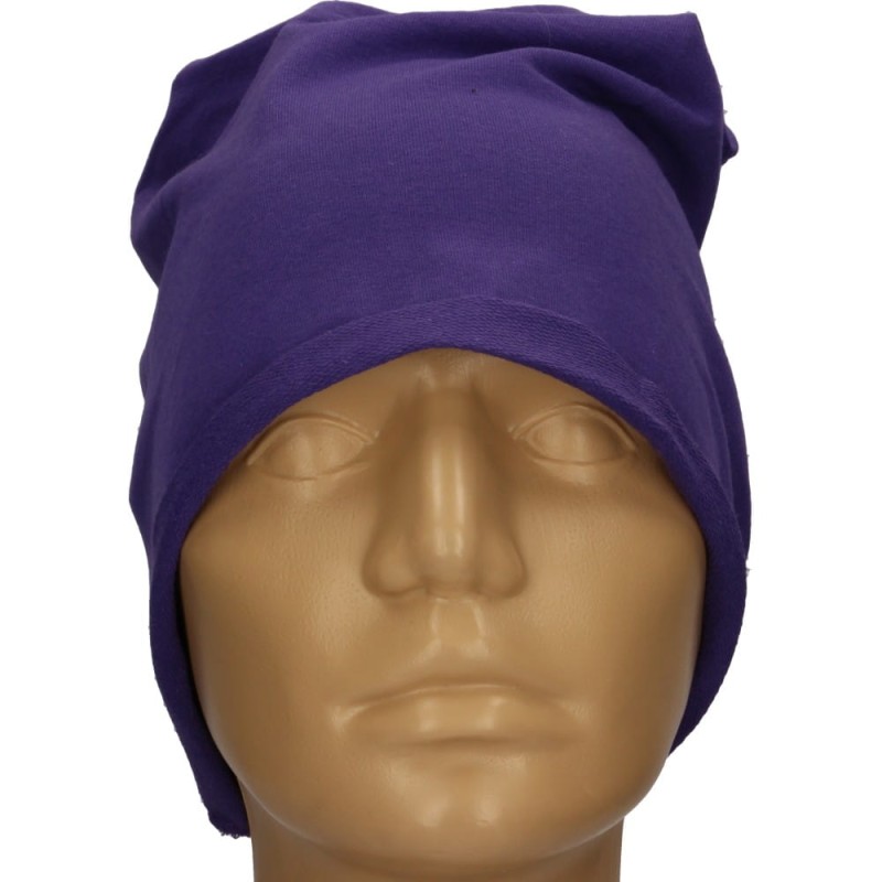 Czapka damska Beanie włoska cienka smerfetka fioletowa