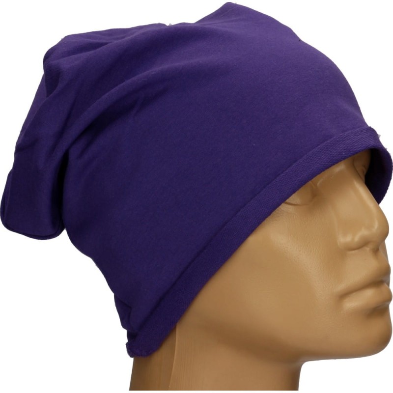 Czapka damska Beanie włoska cienka smerfetka fioletowa