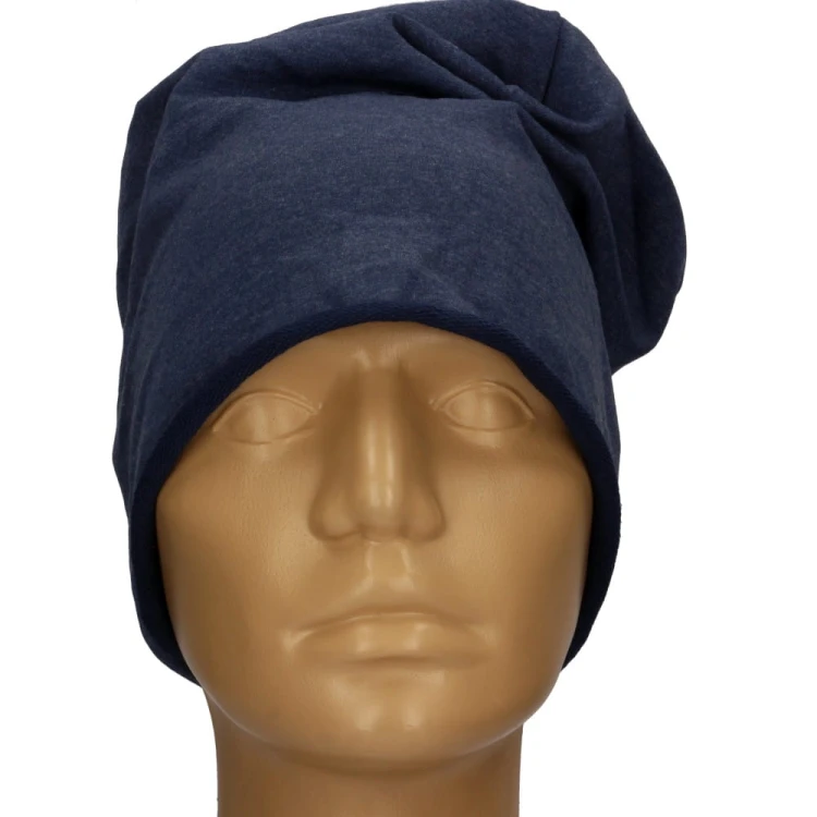 Czapka damska Beanie włoska cienka smerfetka w kolorze jeansu