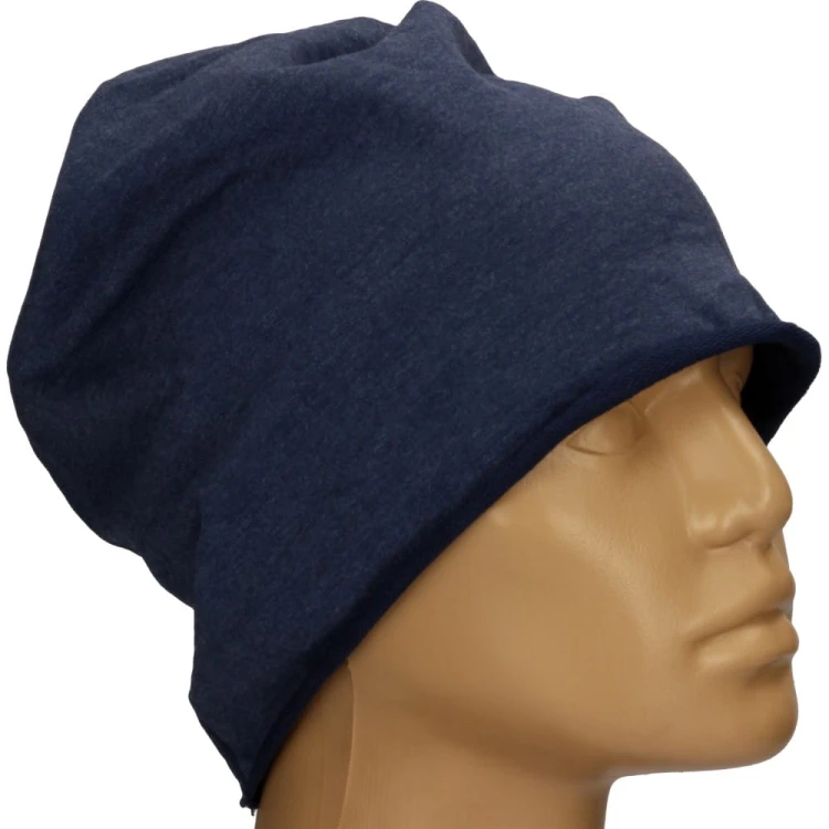 Czapka damska Beanie włoska cienka smerfetka w kolorze jeansu