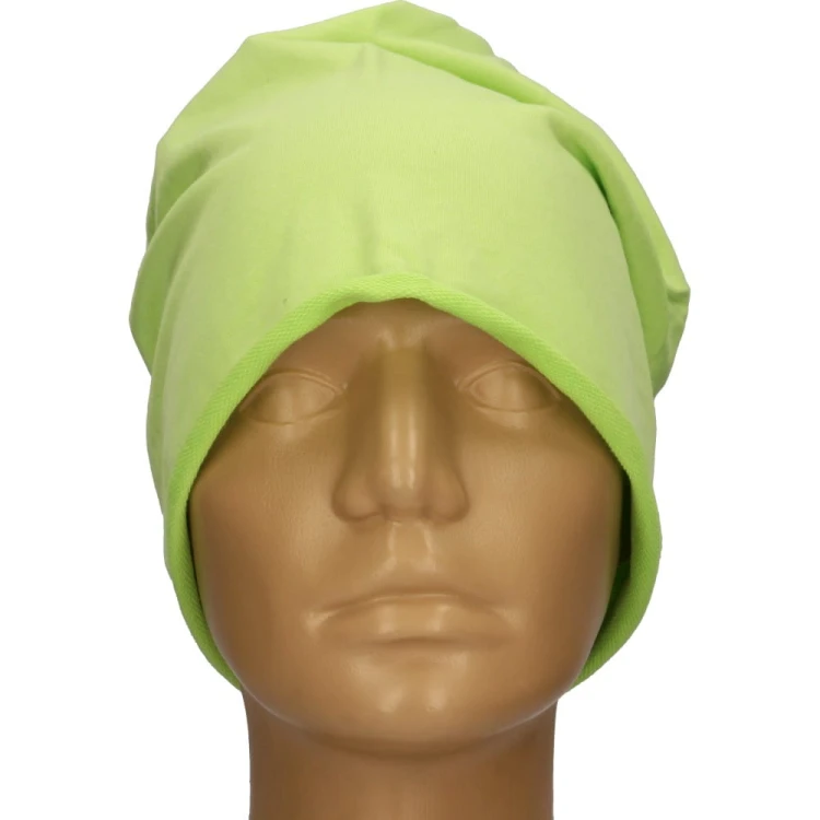 Czapka damska Beanie włoska cienka smerfetka jednolita jaskrawa zielona
