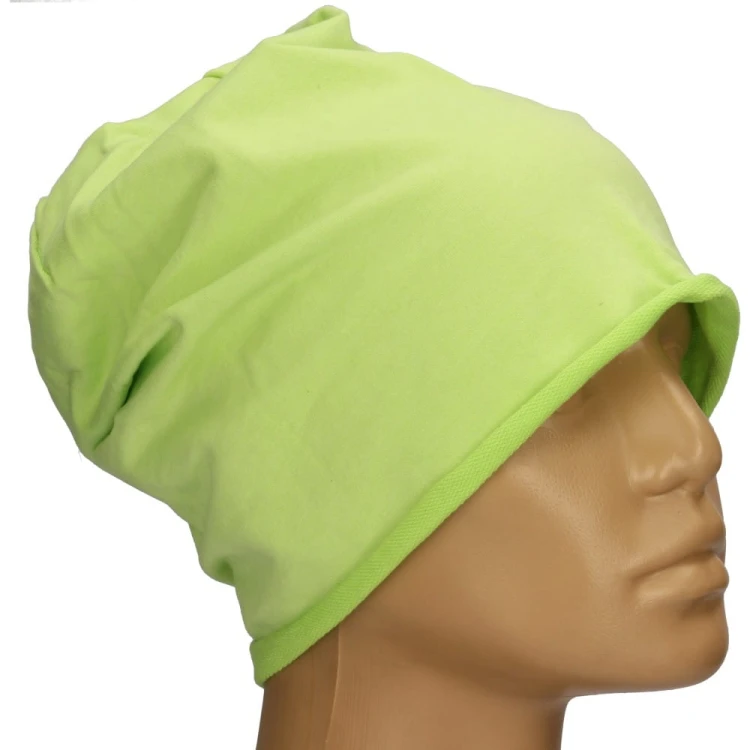 Czapka damska Beanie włoska cienka smerfetka jednolita jaskrawa zielona