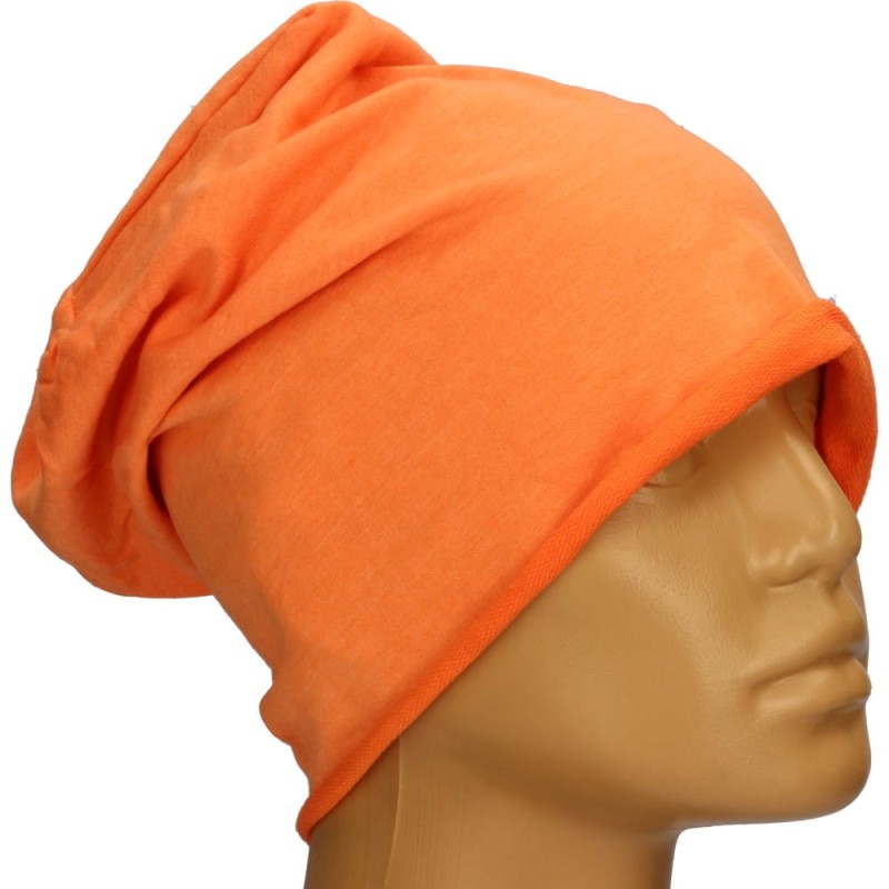 Czapka damska Beanie włoska cienka smerfetka jednolita pomarańczowa