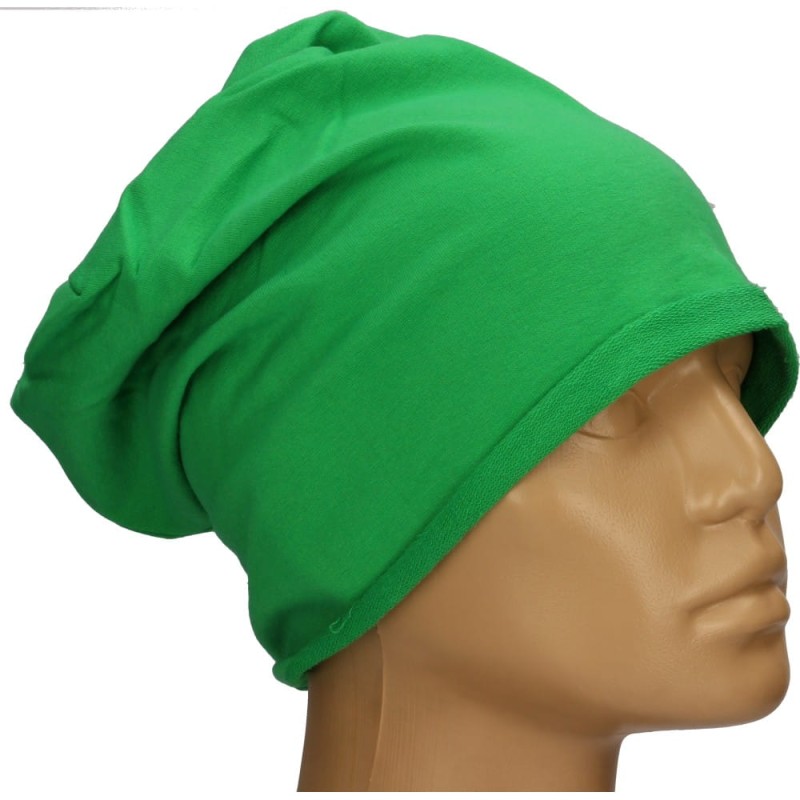 Czapka damska Beanie włoska cienka smerfetka jednolita zielona