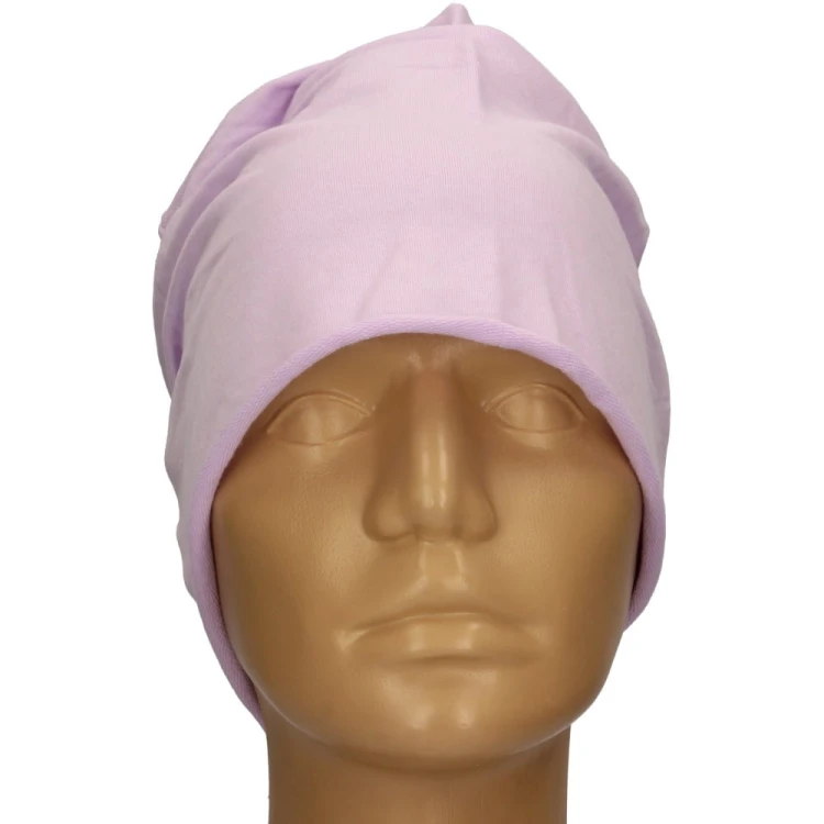 Czapka damska Beanie włoska cienka smerfetka jednolita jasna fioletowa