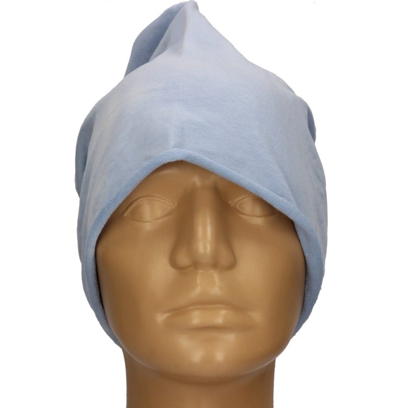 Czapka damska Beanie włoska cienka smerfetka jednolita niebieska