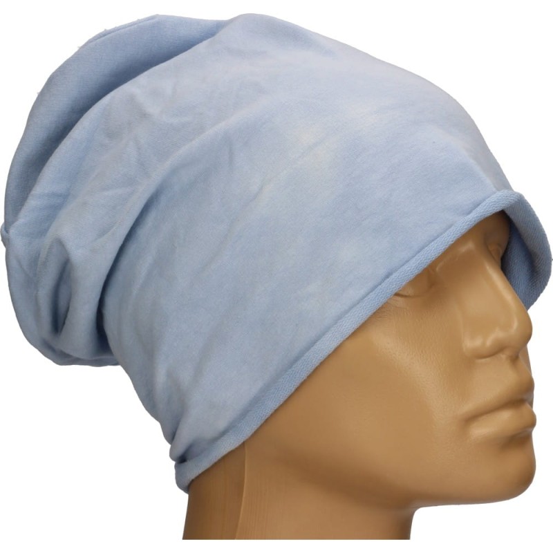 Czapka damska Beanie włoska cienka smerfetka jednolita niebieska