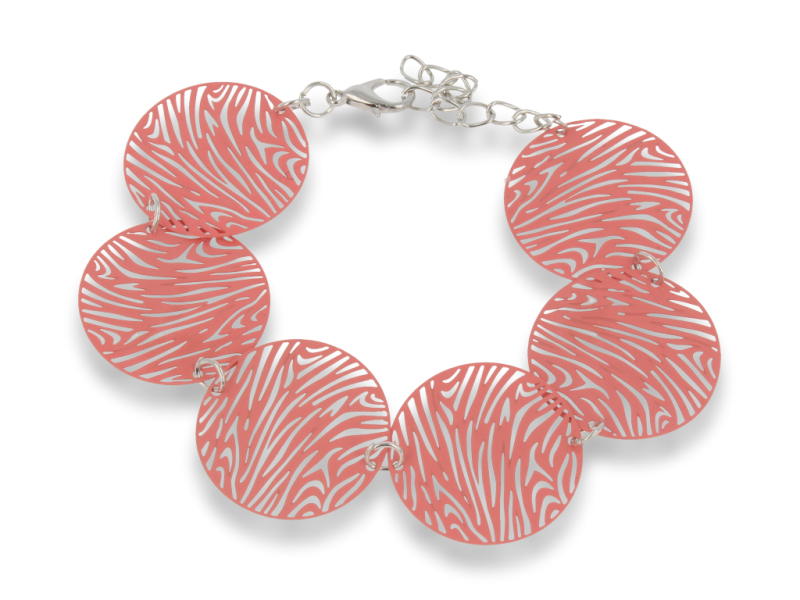 Koralowa bransoletka ażurowa