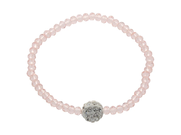 BRANSOLETKA kryształki - z kulką Shamballa