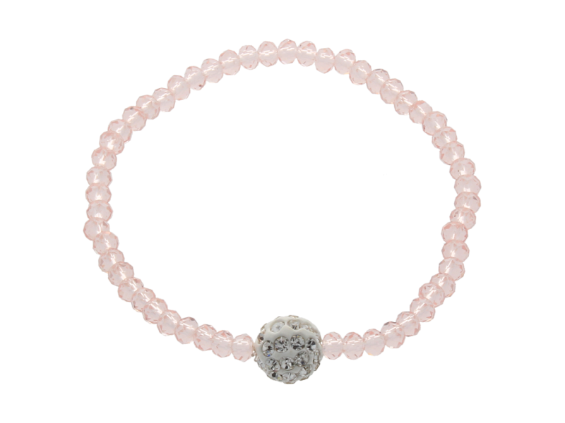 BRANSOLETKA kryształki - z kulką Shamballa
