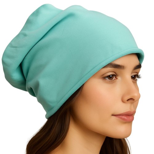 Czapka damska Beanie włoska cienka smerfetka jednolita miętowa