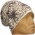 Czapka damska Beanie włoska cienka smerfetka biała we wzory