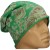 Czapka damska Beanie włoska cienka smerfetka zielona w kwiaty