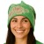 Czapka damska Beanie włoska cienka smerfetka zielona w kwiaty