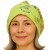 Czapka damska Beanie włoska cienka smerfetka jasnozielona kwiatowa