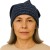 Czapka damska Beanie włoska cienka smerfetka granatowa w napisy