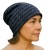 Czapka damska Beanie włoska cienka smerfetka granatowa w napisy