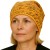 Czapka damska Beanie włoska cienka smerfetka pomarańczowa w granatowe napisy