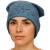Czapka damska Beanie włoska cienka smerfetka niebieska w granatowe napisy