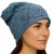 Czapka damska Beanie włoska cienka smerfetka niebieska w granatowe napisy