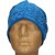 Czapka damska Beanie włoska cienka smerfetka jasnoniebieska w białe napisy