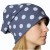 Czapka damska Beanie włoska cienka smerfetka niebieska w białe grochy
