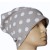 Czapka damska Beanie włoska cienka smerfetka szara w białe grochy