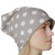 Czapka damska Beanie włoska cienka smerfetka szara w białe grochy