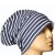 Czapka damska Beanie włoska cienka smerfetka granatowa w białe paski