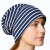Czapka damska Beanie włoska cienka smerfetka granatowa w białe paski