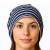 Czapka damska Beanie włoska cienka smerfetka granatowa w białe paski