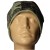 Czapka damska Beanie włoska cienka smerfetka zielona w czarne wzory
