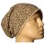 Czapka damska Beanie włoska cienka smerfetka ciemnobeżowa w panterkę