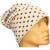 Czapka damska Beanie włoska cienka smerfetka jasnobeżowa serduszka